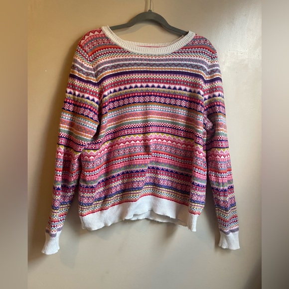 Boden wool and cashmere blend colorful artsy sweater in size XL - Picture 2 of 9